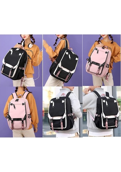 High Quality ShoeBag Deweiqi Büyük Kapasiteli Sırt Çantası - Siyah/pembe (Yurt Dışından) fırsatları