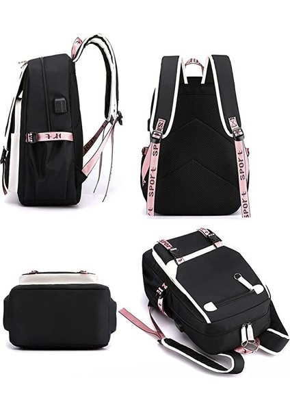 High Quality ShoeBag Deweiqi Büyük Kapasiteli Sırt Çantası - Siyah/pembe (Yurt Dışından) indirimleri