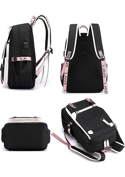 High Quality ShoeBag Deweiqi Büyük Kapasiteli Sırt Çantası - Siyah/pembe (Yurt Dışından) fiyatları