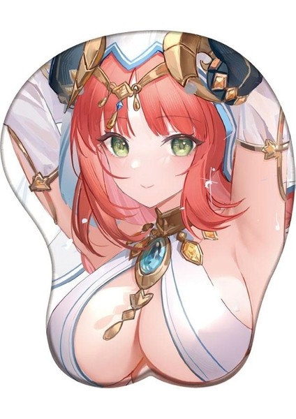 High Quality ShoeBag Happy World Shopping Genshin Yaratıcı 3D Silikon Mousepad Bilek Desteği Mouse Pad Anime Oyunu Bilek Dinlenme Fare Mat (Yurt Dışından) fırsatları