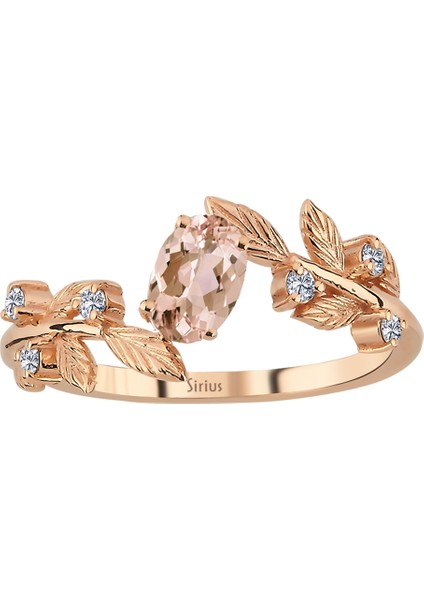 Pırlanta ve Morganite Taşlı Düş Bahçesi Yüzük 0417R0324