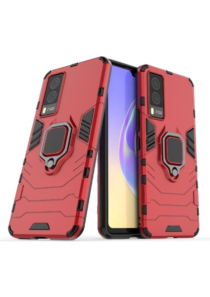 Vıvo V21E 5g 360 &deg; Dönen Halka Askeri Damla Koruma Kapağı Telefon Kılıfı (Yurt Dışından)