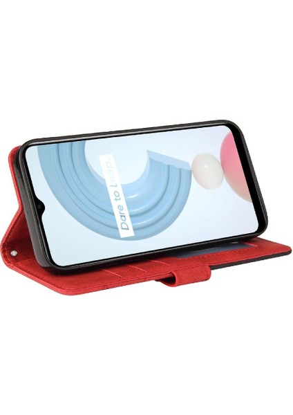 Kart ile Realme C21Y Kickstand Koruyucu Iki Renkli Dikiş Için Kılıf (Yurt Dışından) fırsatları