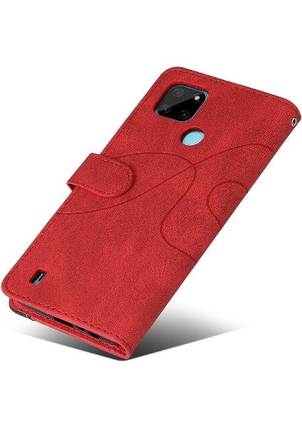 Kart ile Realme C21Y Kickstand Koruyucu Iki Renkli Dikiş Için Kılıf (Yurt Dışından) indirimleri