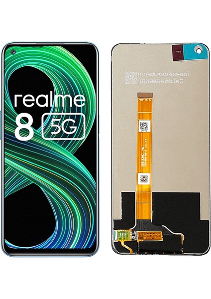 Realme 8 Uyumlu LCD Dokunmatik Ekran Çıtasız Siyah (5g)