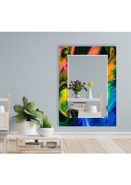 Soyut Desenli Temperli Cam Duvar Aynası fırsatları