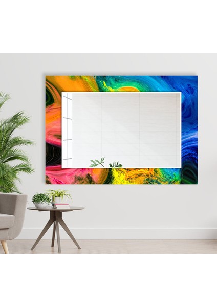 Soyut Desenli Temperli Cam Duvar Aynası indirimleri