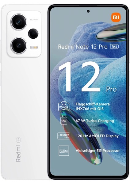 Redmi Note 12 Pro 5g 8 GB Ram 256 GB Cep Telefonu (Xiaomi Türkiye Garantili) Beyaz