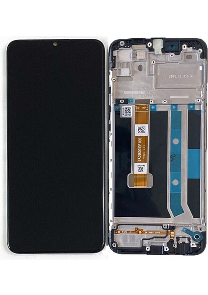 Oppo A15S Uyumlu LCD Dokunmatik Ekran Çıtalı Siyah Orjinal(Tamir Seti )
