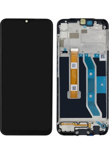 Realme C11 Uyumlu LCD Dokunmatik Ekran Çıtalı Siyah Orjinal(Tamir Seti )