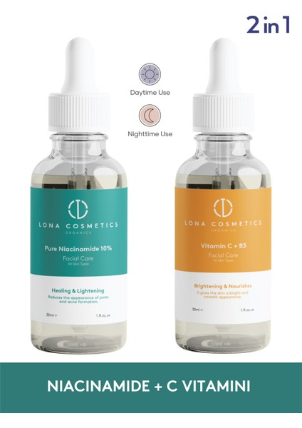 Ton Eşitleyici Serum Yardımcı Set - Niacinamide Serum ve Vitamin C+B3 Serum