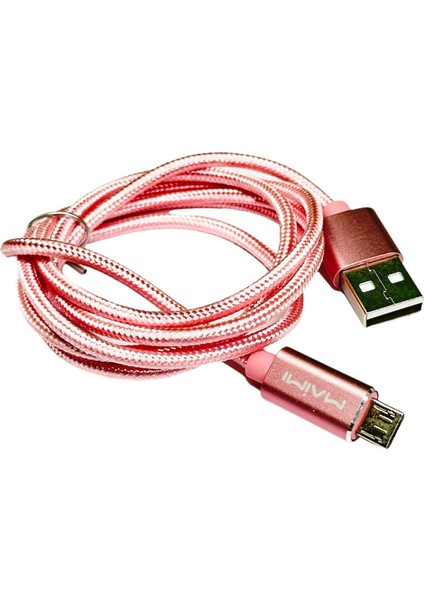 1m Pembe Samsung Galaxy Model Uyumlu Cep Telefonu Micro USB Hızlı Şarj Cihazı Kablosu