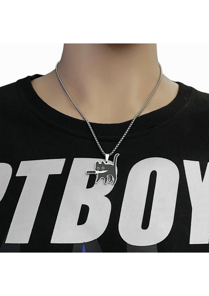 Paslanmaz Çelik Yaratıcı Bıçak Kedi Kolye (Yurt Dışından) fiyatları