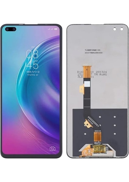 Infinix Zero 8 Uyumlu LCD Dokunmatik Ekran Çıtasız Siyah (X687)
