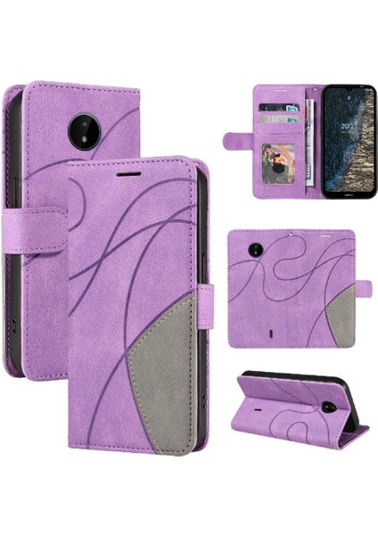 Kart Yuvası Standı Pu Flip ile Nokia C10/C20 Kickstand Koruyucu Kılıf (Yurt Dışından)