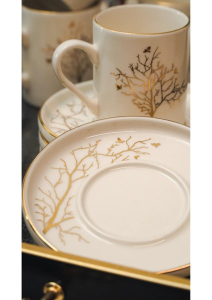 Hayat Ağacı 6 Kişilik 12 Parça Kahve Takımı modelleri