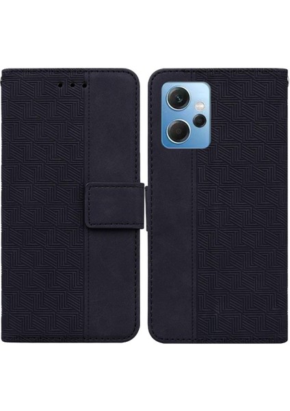 Xiaomi Redmi Için Not 12 4g Premium Pu Deri Geometrik Kabartmalı (Yurt Dışından)