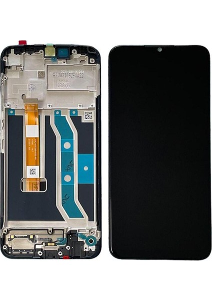 Realme C21Y Uyumlu LCD Dokunmatik Ekran Çıtalı Siyah(Tamir Seti )
