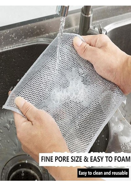 5'li Paket Çok Fonksiyonlu Çizilmez Tel Bulaşık Bezi Sihirli Örgü Tel Bez Inatçı Leke Bezi 5 Adet indirimleri