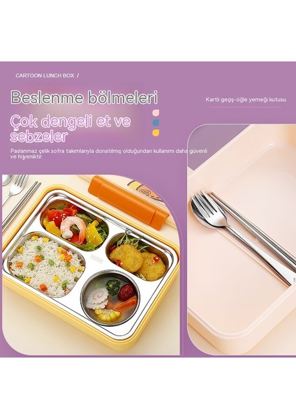 Yalıtımlı Öğle Yemeği Kutusu 304 Gıda Sınıfı Paslanmaz Çelik Öğle Yemeği Kutusu Karikatür Sevimli Öğle Yemeği Kutusu Erkek ve Kız Öğrenciler Için (Yurt Dışından) modelleri