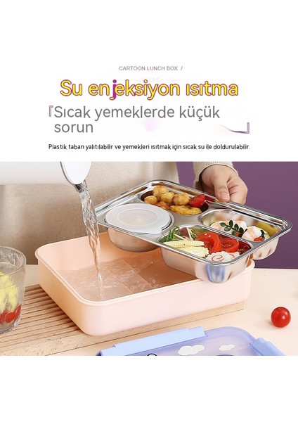 Yalıtımlı Öğle Yemeği Kutusu 304 Gıda Sınıfı Paslanmaz Çelik Öğle Yemeği Kutusu Karikatür Sevimli Öğle Yemeği Kutusu Erkek ve Kız Öğrenciler Için (Yurt Dışından) indirimleri
