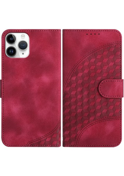 IPhone 11 Için Kılıf Pro Darbeye Deri Kılıf Geometrik Desen Manyetik (Yurt Dışından)