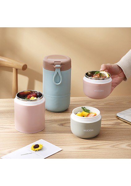 Yeni Japon Tarzı 304 Paslanmaz Çelik Yalıtımlı Çorba Bardağı Öğrenci Çorbası Püresi Süt Bardağı Kahvaltı Bardağı Taşınabilir Açık Bardak (Yurt Dışından)