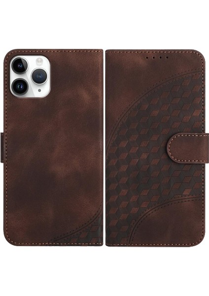 IPhone 11 Için Kılıf Pro Max Darbeye Deri Kılıf Geometrik Desen Flip (Yurt Dışından)
