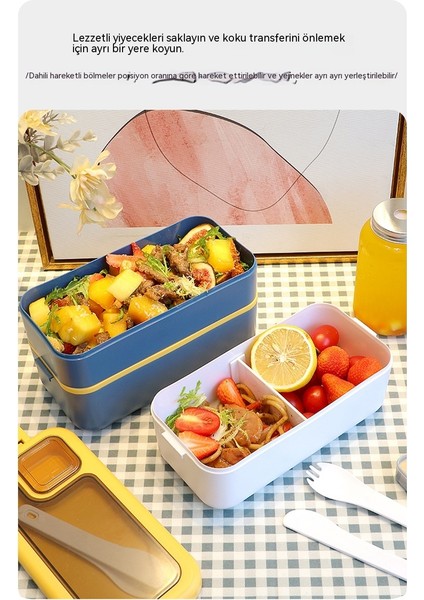 Çift Katmanlı Yemek Kabı Çatal Bıçak Takımı Sos Kutusu Öğrenci Taşınabilir Yemek Kabı (Yurt Dışından) modelleri
