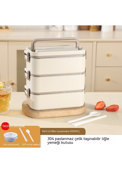304 Paslanmaz Çelik Yalıtımlı Öğle Yemeği Kutusu, Çatal Bıçak Takımı ile Japon Dikdörtgen Üç Katmanlı Öğle Yemeği Kutusu, Mühürlü Öğrenci Taşınabilir Öğle Yemeği Kutusu (Yurt Dışından) fırsatları