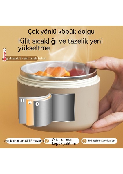 304 Paslanmaz Çelik Yalıtımlı Öğle Yemeği Kutusu Çift Katmanlı Taşınabilir Öğle Yemeği Kutusu Yuvarlak Çok Katmanlı Çalışma Öğrenci Öğle Yemeği Kutusu Kapaklı ve Contalı (Yurt Dışından)