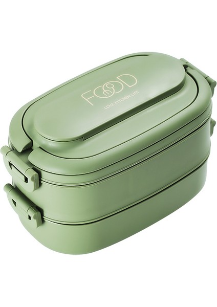 Ofis Çalışanları Taşınabilir Mikrodalga Isıtma Öğrenci Yemek Kabı Çift Katmanlı Bento Kutusu Sofra Yemek Kabı ile Japon Tarzı Ayırıcı (Yurt Dışından)