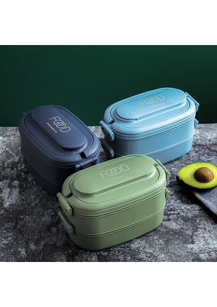 Ofis Çalışanları Taşınabilir Mikrodalga Isıtma Öğrenci Yemek Kabı Çift Katmanlı Bento Kutusu Sofra Yemek Kabı ile Japon Tarzı Ayırıcı (Yurt Dışından) indirimleri