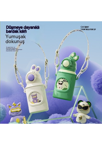 Çocuk Termos Bardak Sevimli Taşınabilir Bayan Büyük Göbek Bardak 316 Paslanmaz Çelik Akıllı Ekran Sıcaklık Su Bardağı (Yurt Dışından)