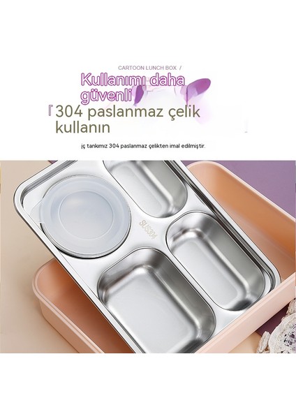 Yalıtımlı Öğle Yemeği Kutusu 304 Gıda Sınıfı Paslanmaz Çelik Öğle Yemeği Kutusu Karikatür Sevimli Öğle Yemeği Kutusu Erkek ve Kız Öğrenciler Için (Yurt Dışından) fırsatları