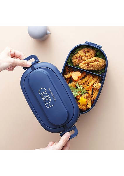 Ofis Çalışanları Taşınabilir Mikrodalga Isıtma Öğrenci Yemek Kabı Çift Katmanlı Bento Kutusu Sofra Yemek Kabı ile Japon Tarzı Ayırıcı (Yurt Dışından) modelleri