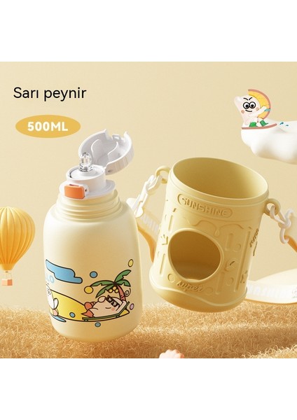 Çocuk Termos Bardak 316 Paslanmaz Çelik Su Bardağı Anaokulu Karikatür Cep Bardak Seti Çocuk Tencere Saman Bardak (Yurt Dışından)