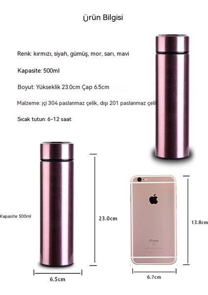 2023 Akıllı Ekran Termos Bardak 304 Paslanmaz Çelik Çift Katmanlı Termos Bardak Iş Araba Termos Bardak Hediye (Yurt Dışından)