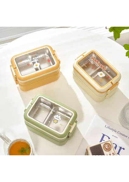 Yalıtımlı Öğle Yemeği Kutusu Paslanmaz Çelik Öğle Yemeği Kutusu Taşınabilir Çift Katmanlı Yemek Kabı (Yurt Dışından) fırsatları