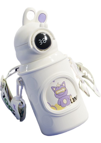 Çocuk Termos Bardak Sevimli Taşınabilir Bayan Büyük Göbek Bardak 316 Paslanmaz Çelik Akıllı Ekran Sıcaklık Su Bardağı (Yurt Dışından)