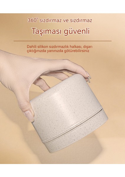 Ofis Çalışanı Buğday Samanı Öğle Yemeği Kutusu Yuvarlak Küçük 450ML (Yurt Dışından)