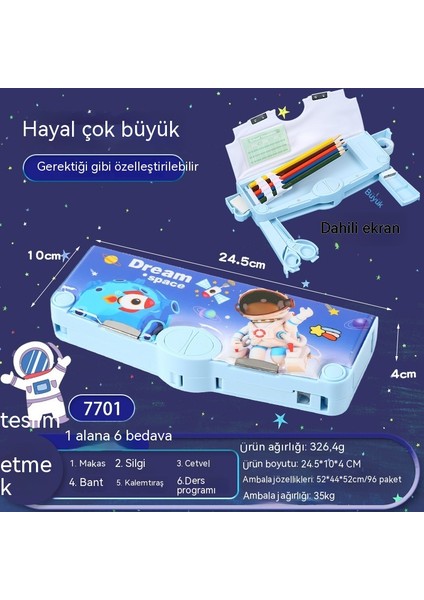 Büyük Kapasiteli ve Yüksek Görünüme Sahip Ilkokul Öğrencileri Için Yaratıcı Çok Fonksiyonlu Kalem Kutusu Karikatür Çocuk Kalem Kutusu (Yurt Dışından)
