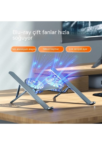 Dizüstü Bilgisayar Standı Alüminyum Alaşımlı Katlanır Kaldırma Tablet Yükseklik Braketi Masaüstü Bilgisayar Soğutma Braketi (Yurt Dışından)