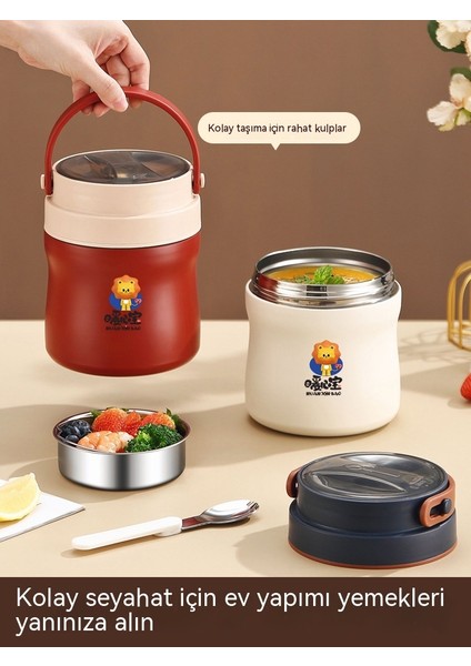 Taşınabilir Yalıtımlı Öğle Yemeği Kutusu 304 Paslanmaz Çelik Tencere, Çatal Bıçak Takımı ile Katmanlı 1l (Yurt Dışından) indirimleri