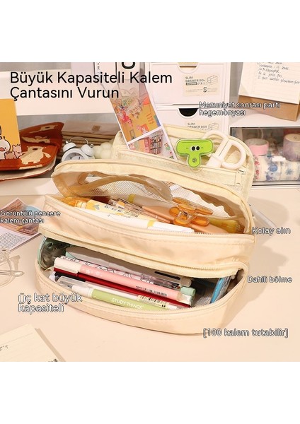 Büyük Kapasiteli Basit Japon Kalem Çantası Yeni Kalem Kutusu Kadın Ilkokul Öğrencisi Ortaokul Öğrencisi Lise Kalem Kutusu (Yurt Dışından)