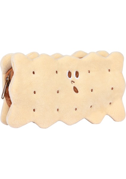 Peluş Kalem Çantası Öğrenci Karikatür Yaratıcı Sevimli Sandviç Bisküvi Kırtasiye Kutusu Girly Kalp Büyük Kapasiteli Basit Çanta (Yurt Dışından)