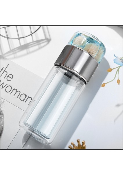 Yeni Çift Katmanlı Çay Su Ayırma Cam Filtre Çay Bardağı Ofis Şeffaf Su Bardağı Taşınabilir Bardak Yüksek Sıcaklık Dayanımı (Yurt Dışından)