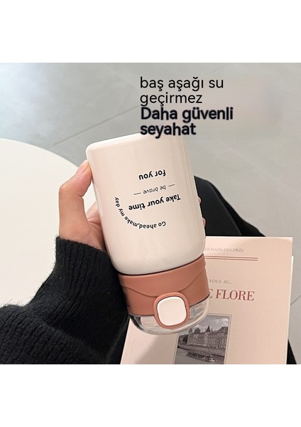 Basit Termos Bardak Kız Pipet Bardak Ins Yüksek Yüz Değer Net Kırmızı Yeni Yetişkin Öğrenci Çocuk Su Bardağı (Yurt Dışından)