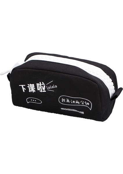 Öğrenci Kalem Çantası Yaratıcı Sevimli Kız Basit Tuval Büyük Kapasiteli Kalem Çantası Büyük Fermuarlı Kırtasiye Çantası (Yurt Dışından)