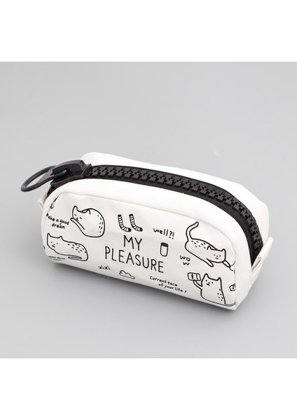 Öğrenci Kalem Çantası Yaratıcı Sevimli Kız Basit Tuval Büyük Kapasiteli Kalem Çantası Büyük Fermuarlı Kırtasiye Çantası (Yurt Dışından) fiyatları